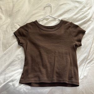 randy mellvile/ john gault basic brown baby tee